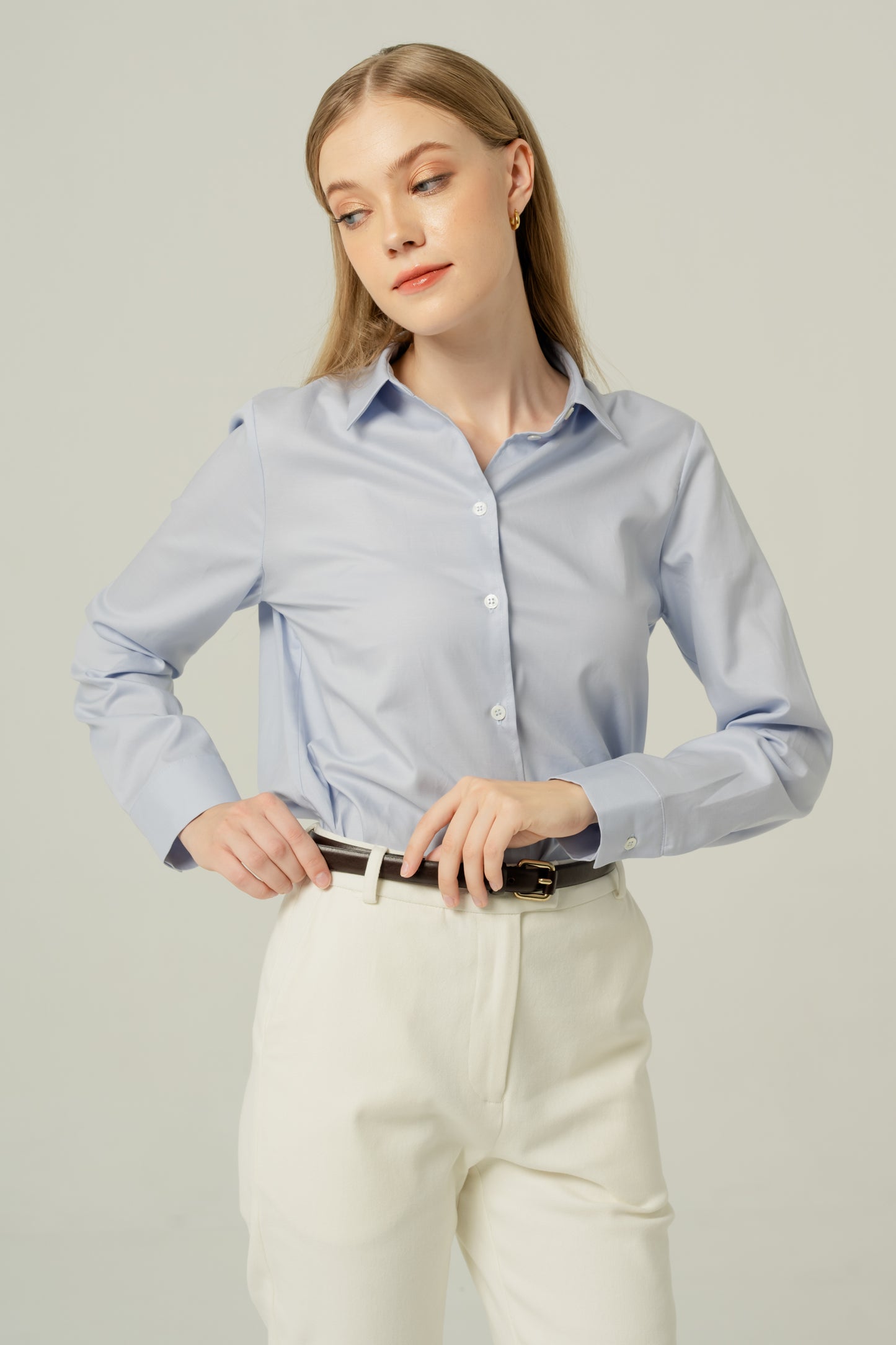 Relaxed Fit Tencel-Cotton Shirt - Powder Blue