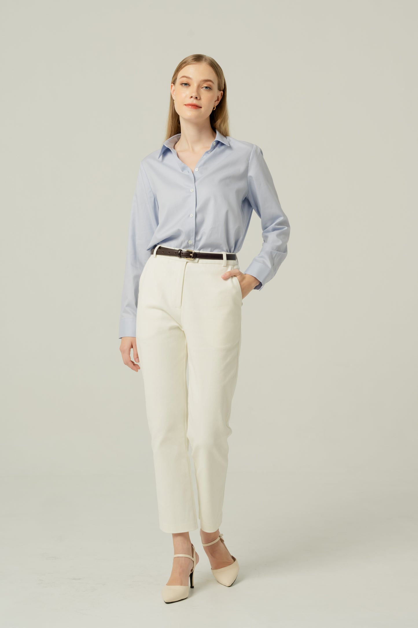 Relaxed Fit Tencel-Cotton Shirt - Powder Blue