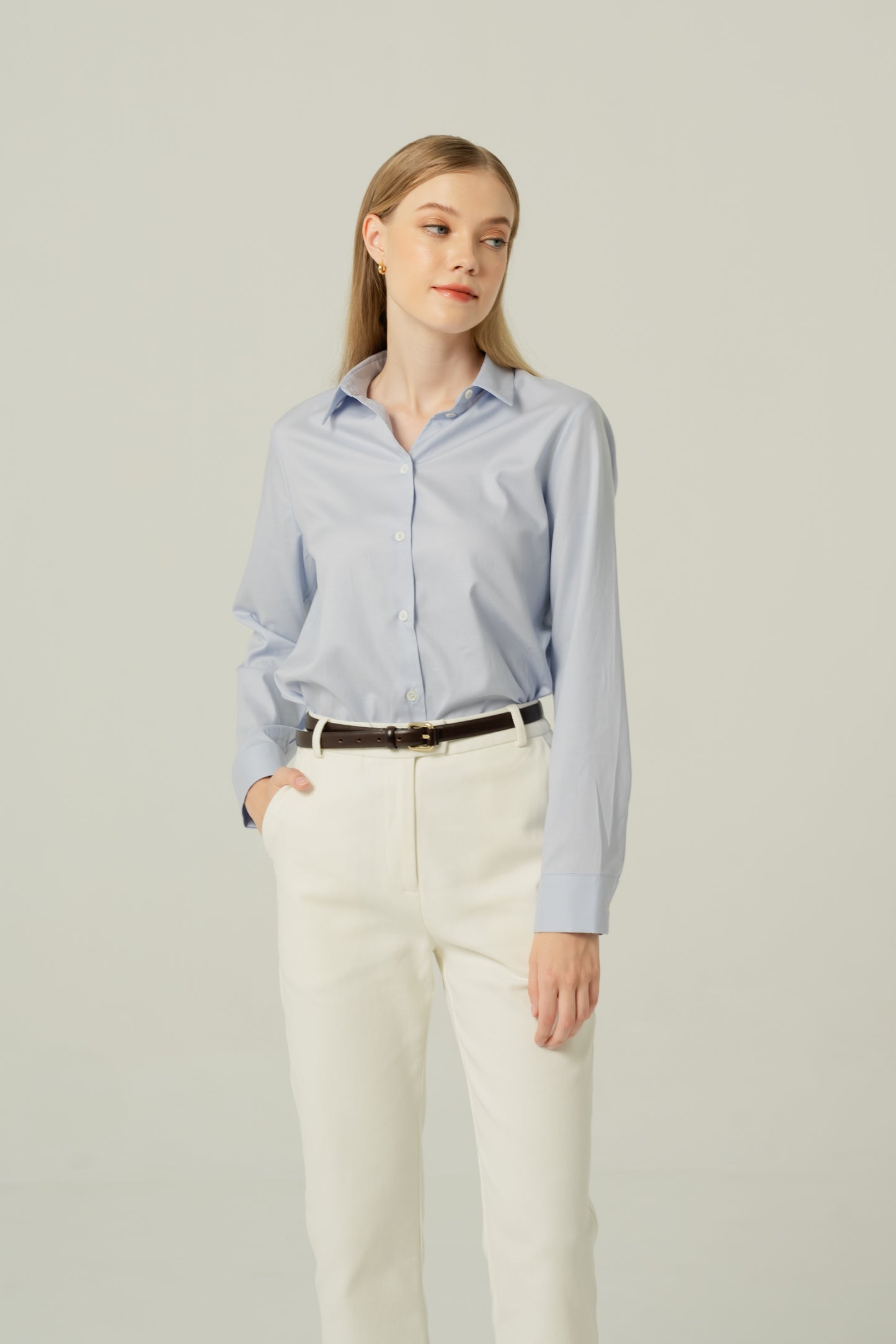 Relaxed Fit Tencel-Cotton Shirt - Powder Blue