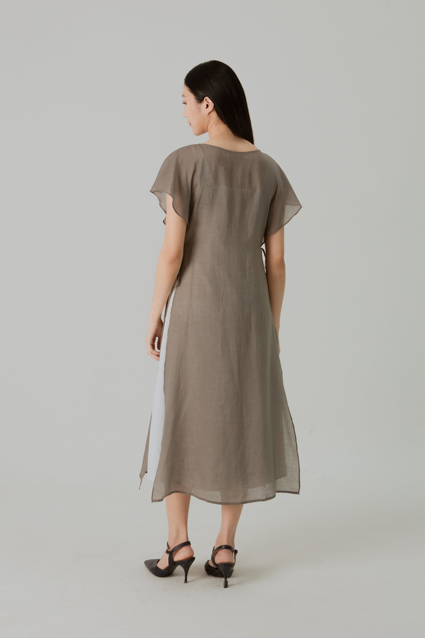 Aire Layered Tea Dress - Taupe