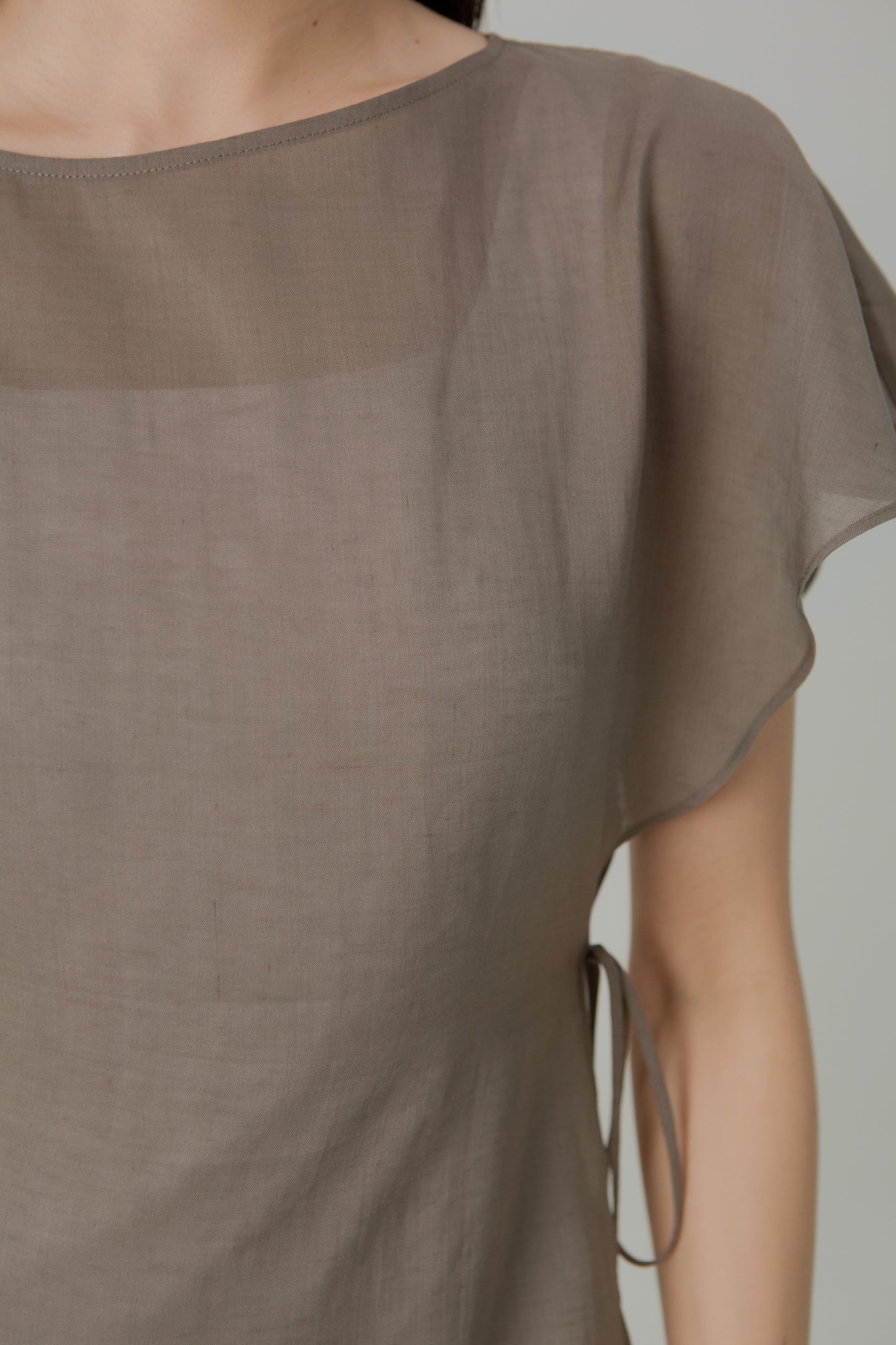 Aire Layered Tea Dress - Taupe