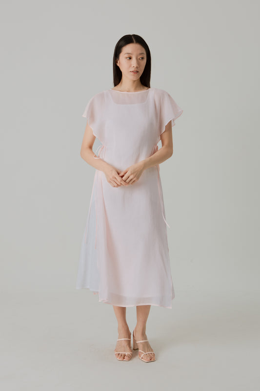 Aire Layered Tea Dress - Pink Blossom