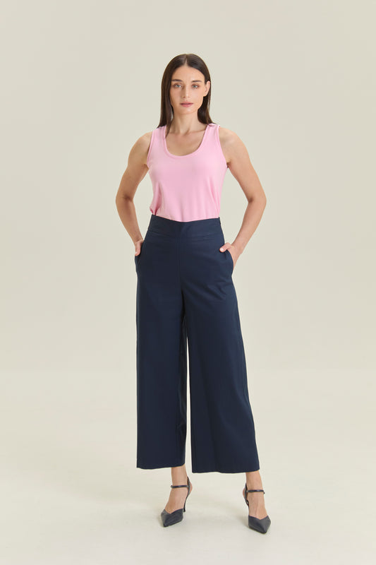 Tailored Straight Full-Length Trousers - Midnight