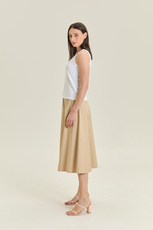 Tailored Midday A-line Skirt - Khaki