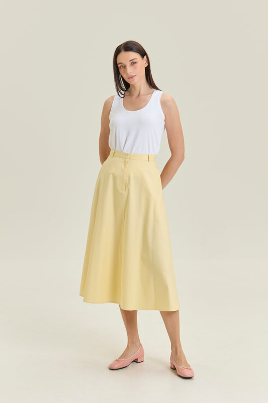 Tailored Midday A-line Skirt - Butter