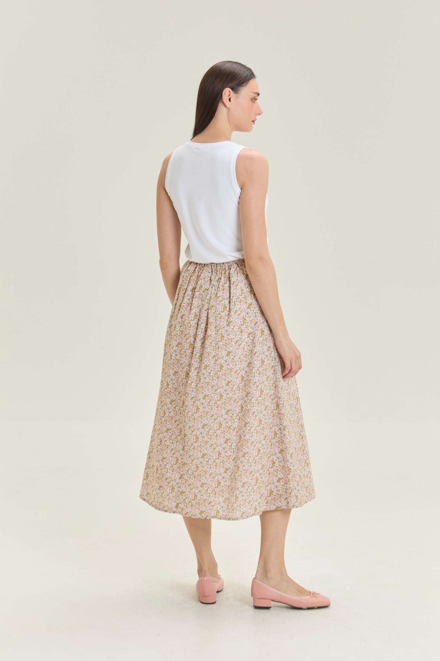 Tea Skirt with Gathers - Blush Garden