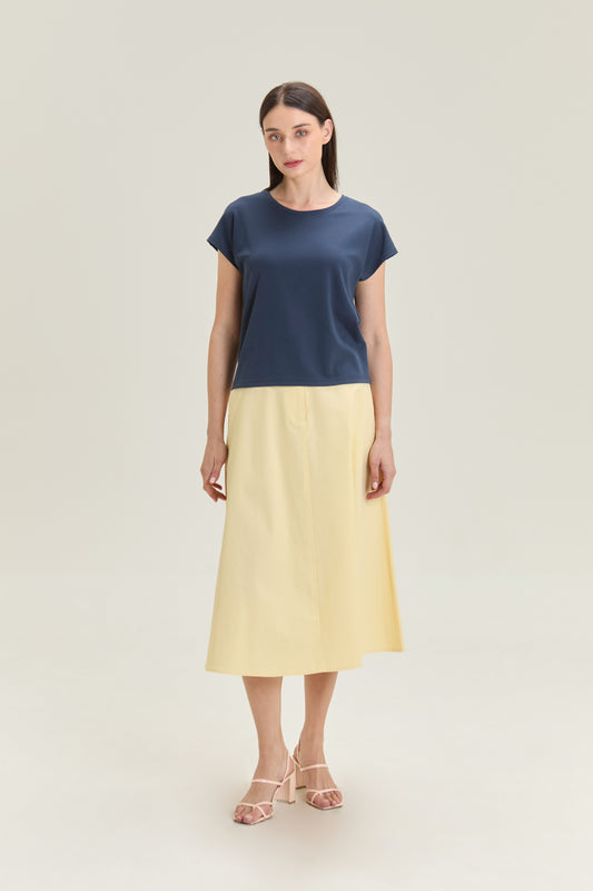 City Tee, Cap Sleeve - Navy