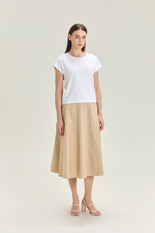 City Tee, Cap Sleeve - White