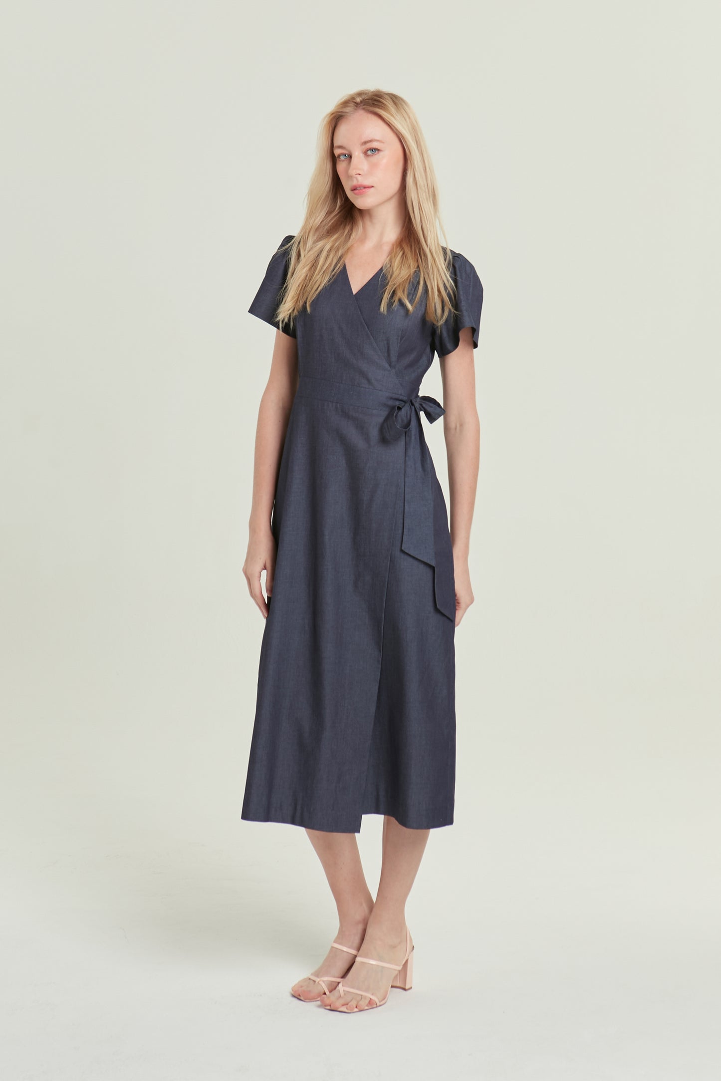 Denim Wrap Dress - Dark Wash