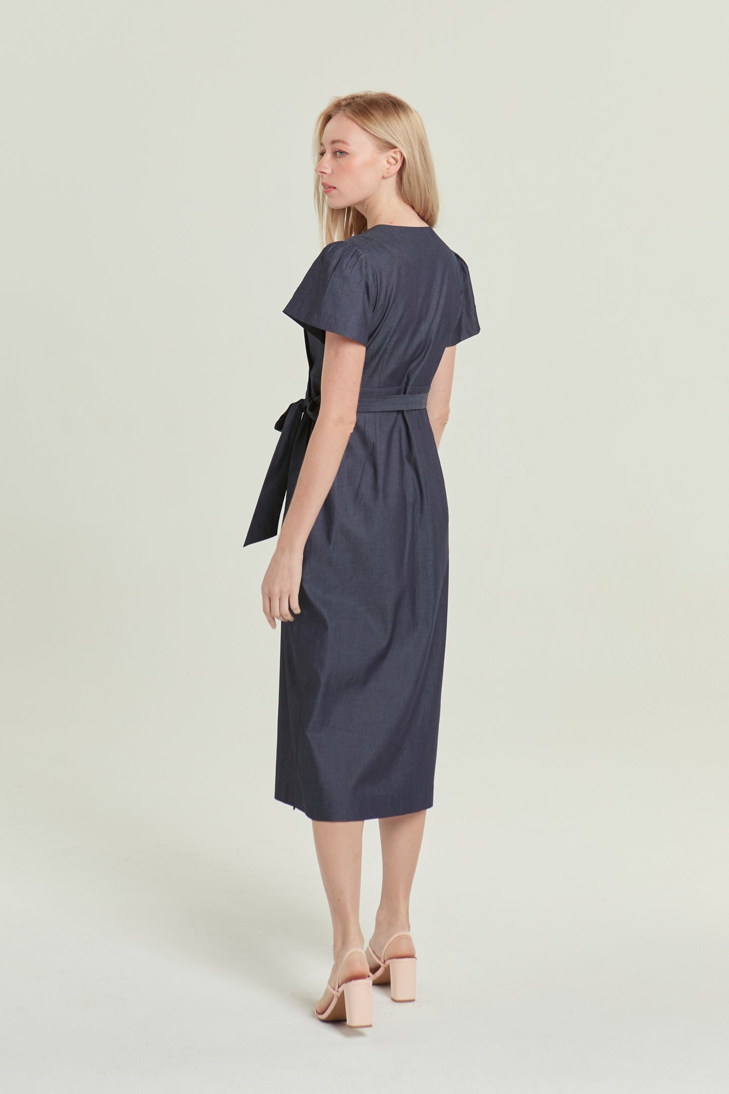 Denim Wrap Dress - Dark Wash