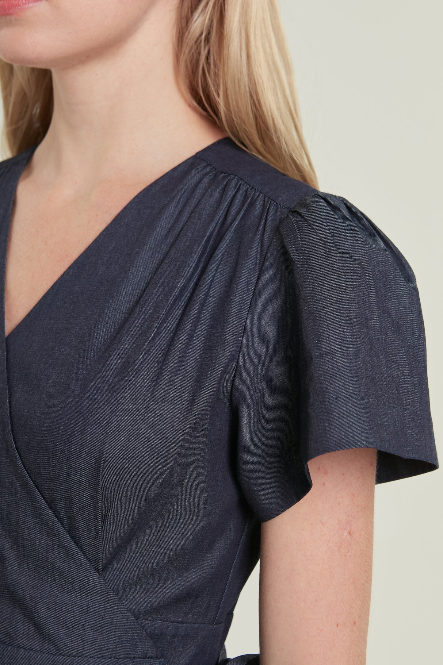 Denim Wrap Dress - Dark Wash