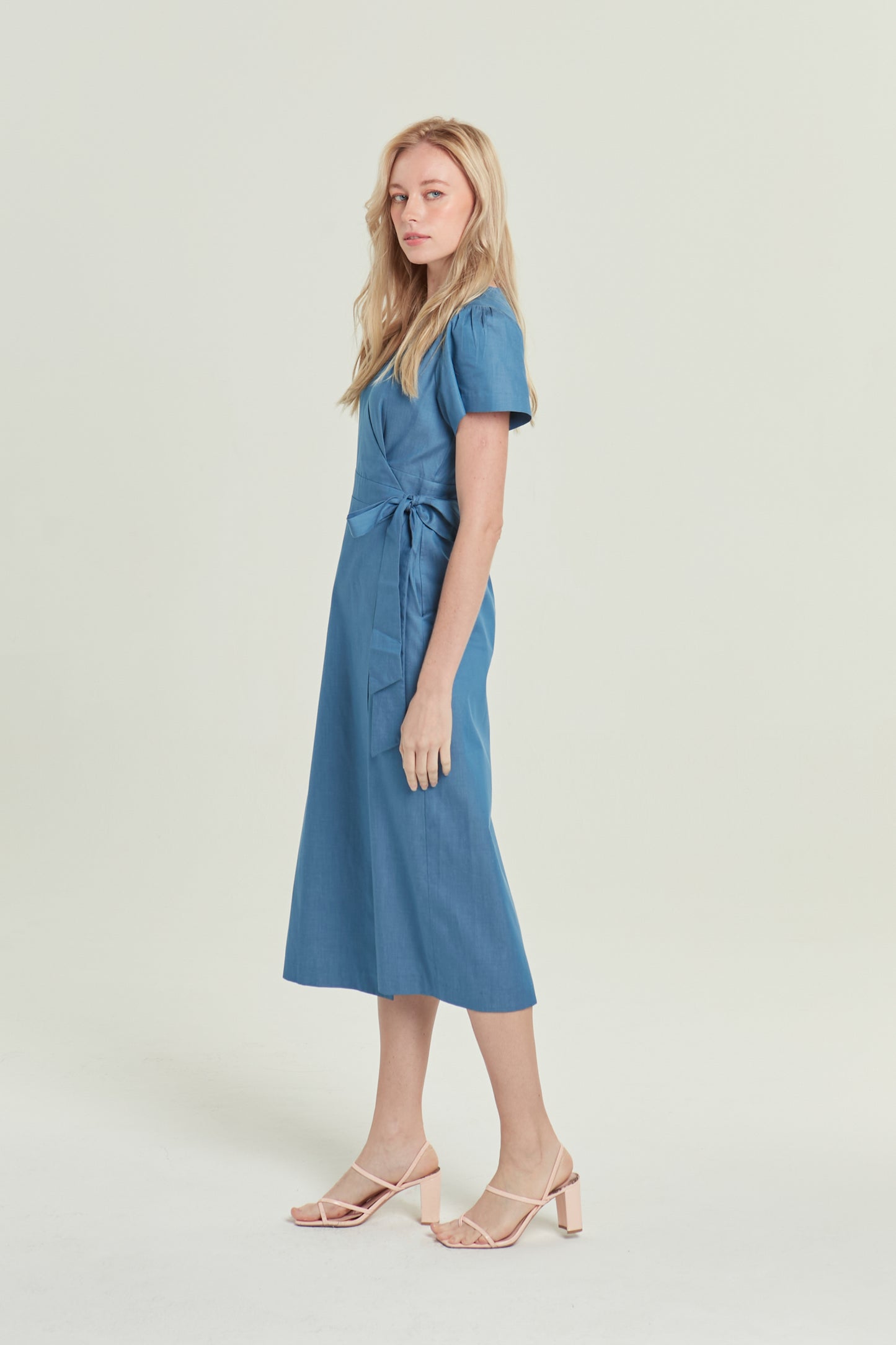 Denim Wrap Dress - Light Wash