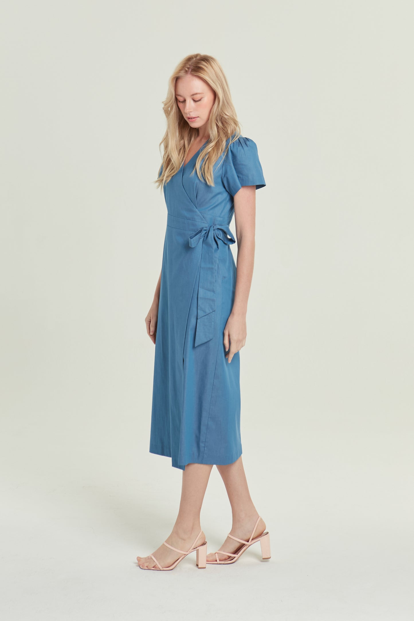 Denim Wrap Dress - Light Wash