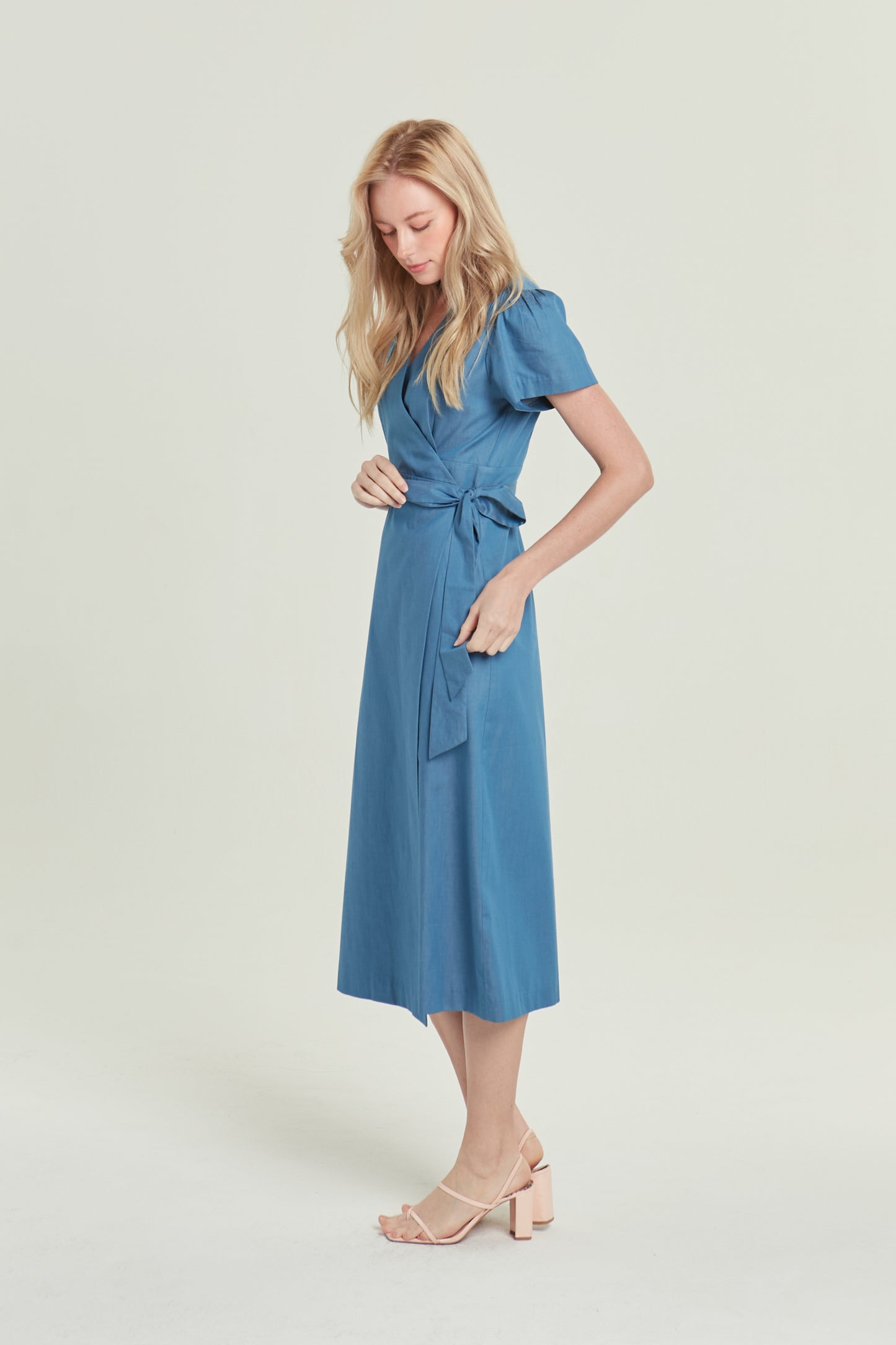 Denim Wrap Dress - Light Wash