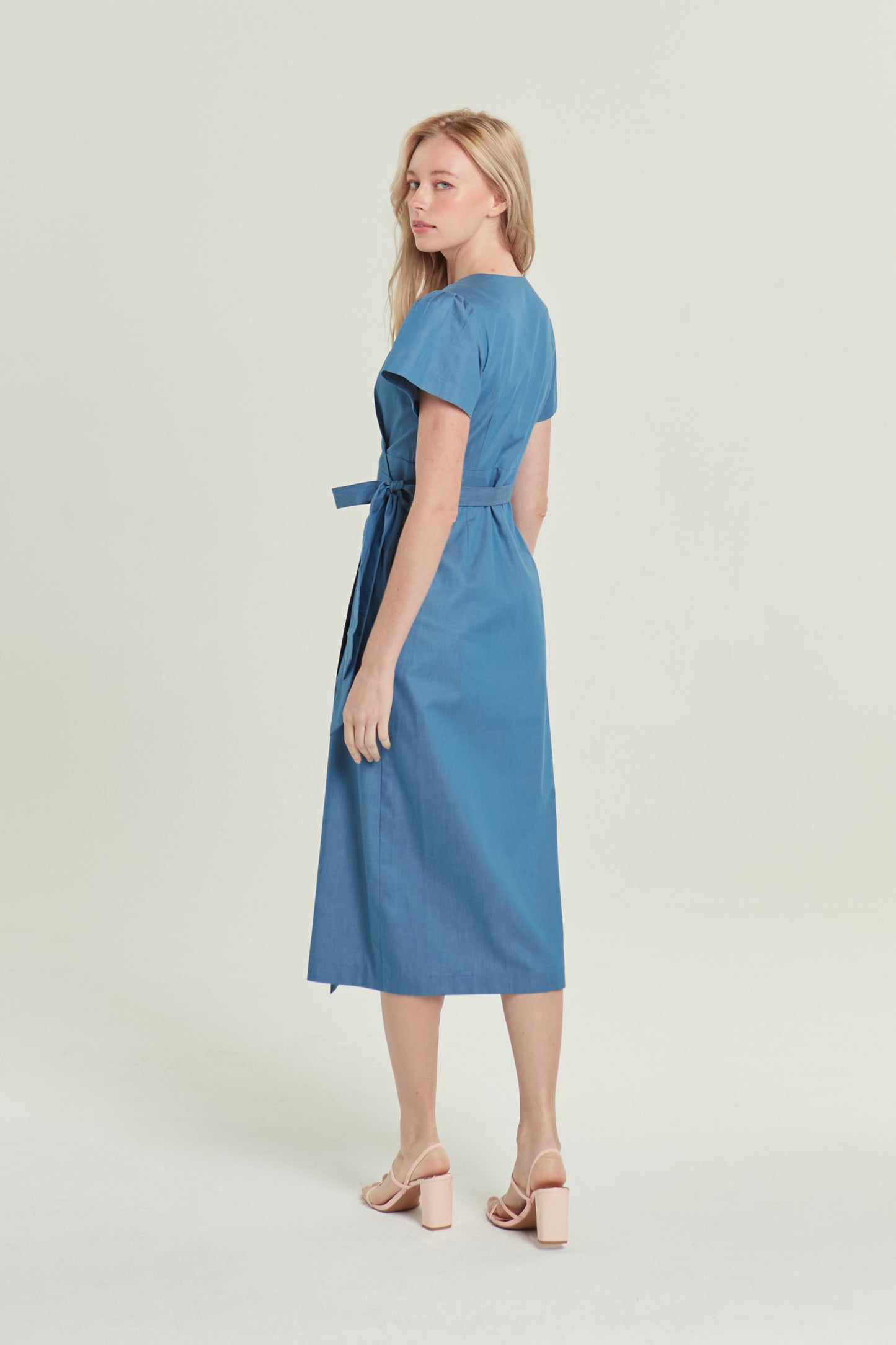 Denim Wrap Dress - Light Wash
