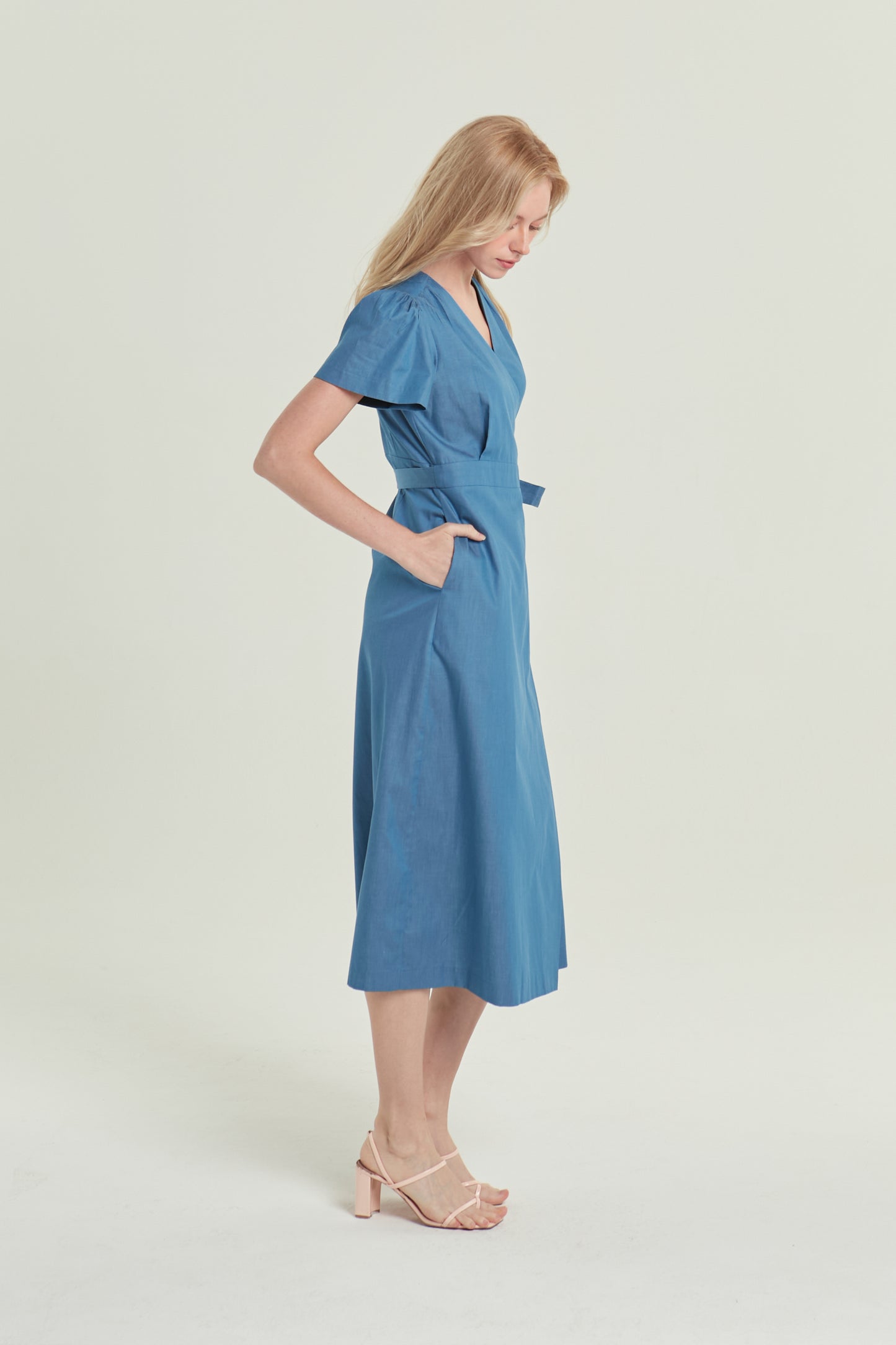 Denim Wrap Dress - Light Wash