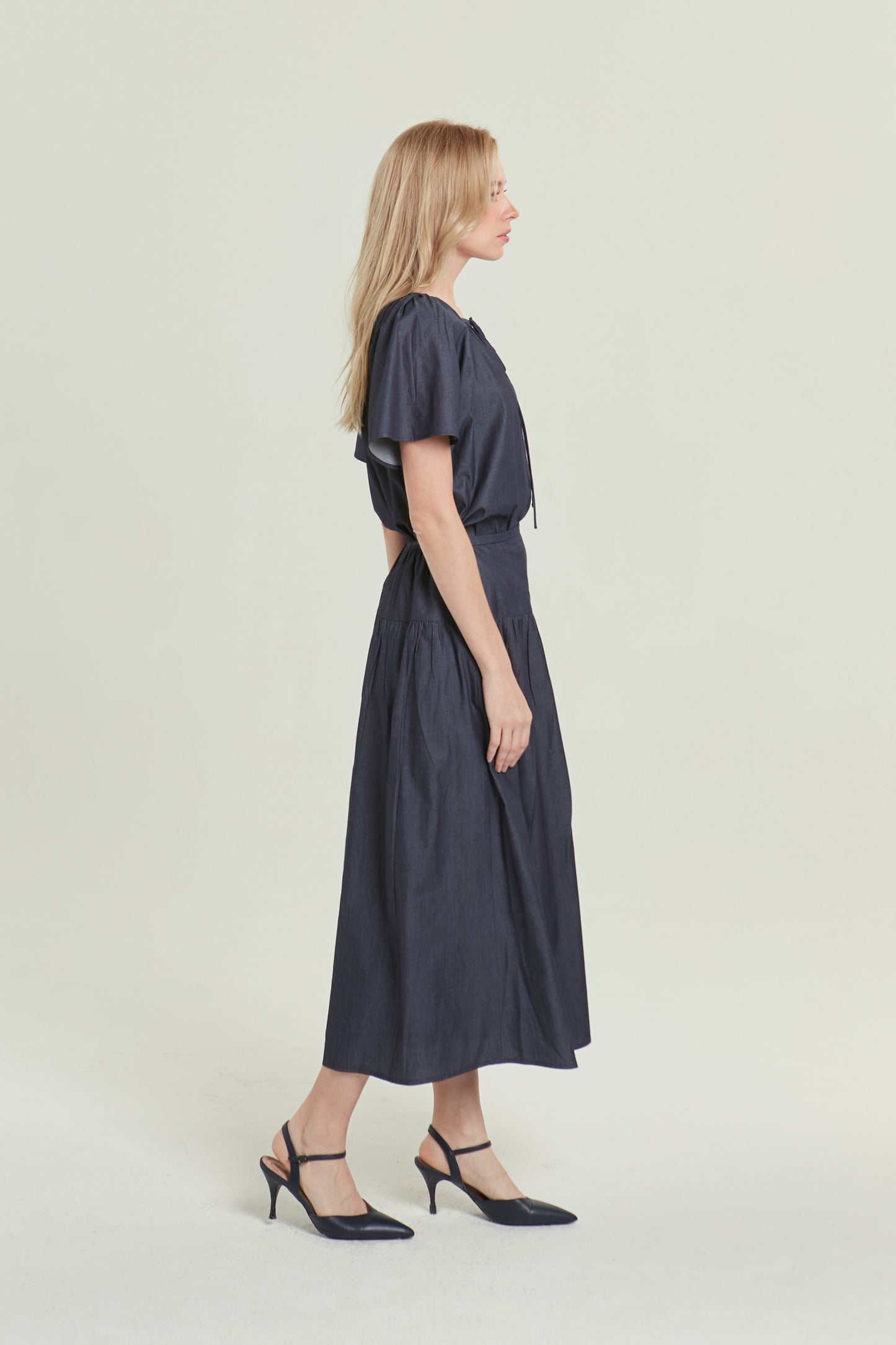 Denim Tiered Skirt - Dark Wash