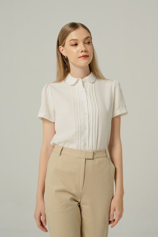 Signature Pintuck Blouse - Ivory