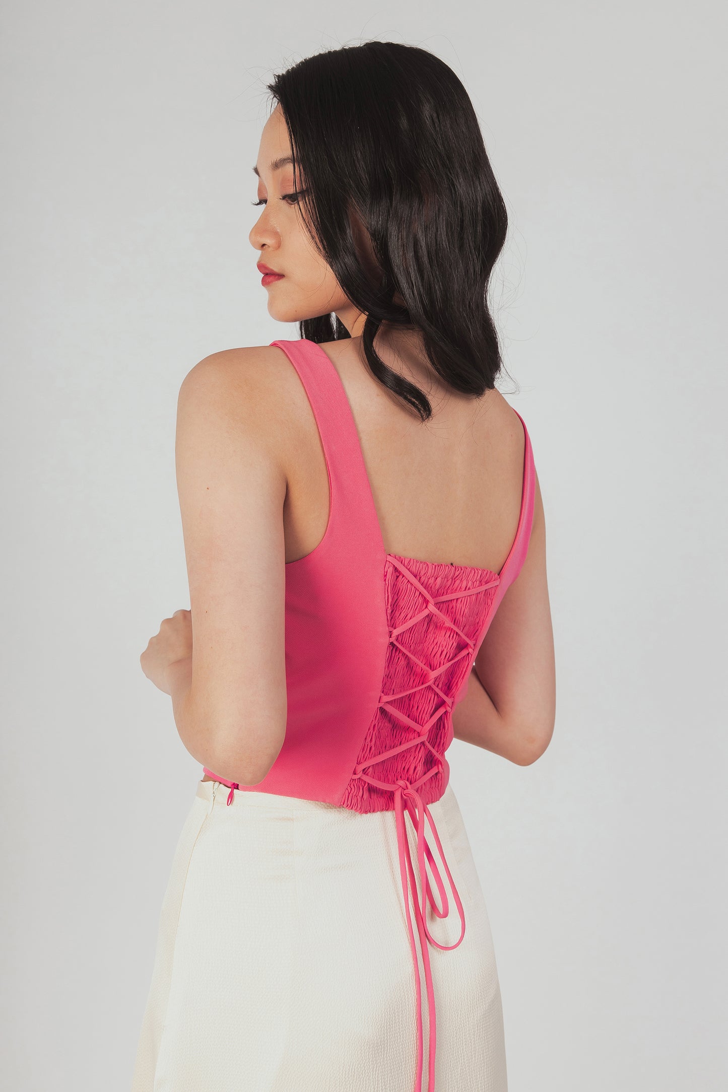 Corset Style Top - Carnation