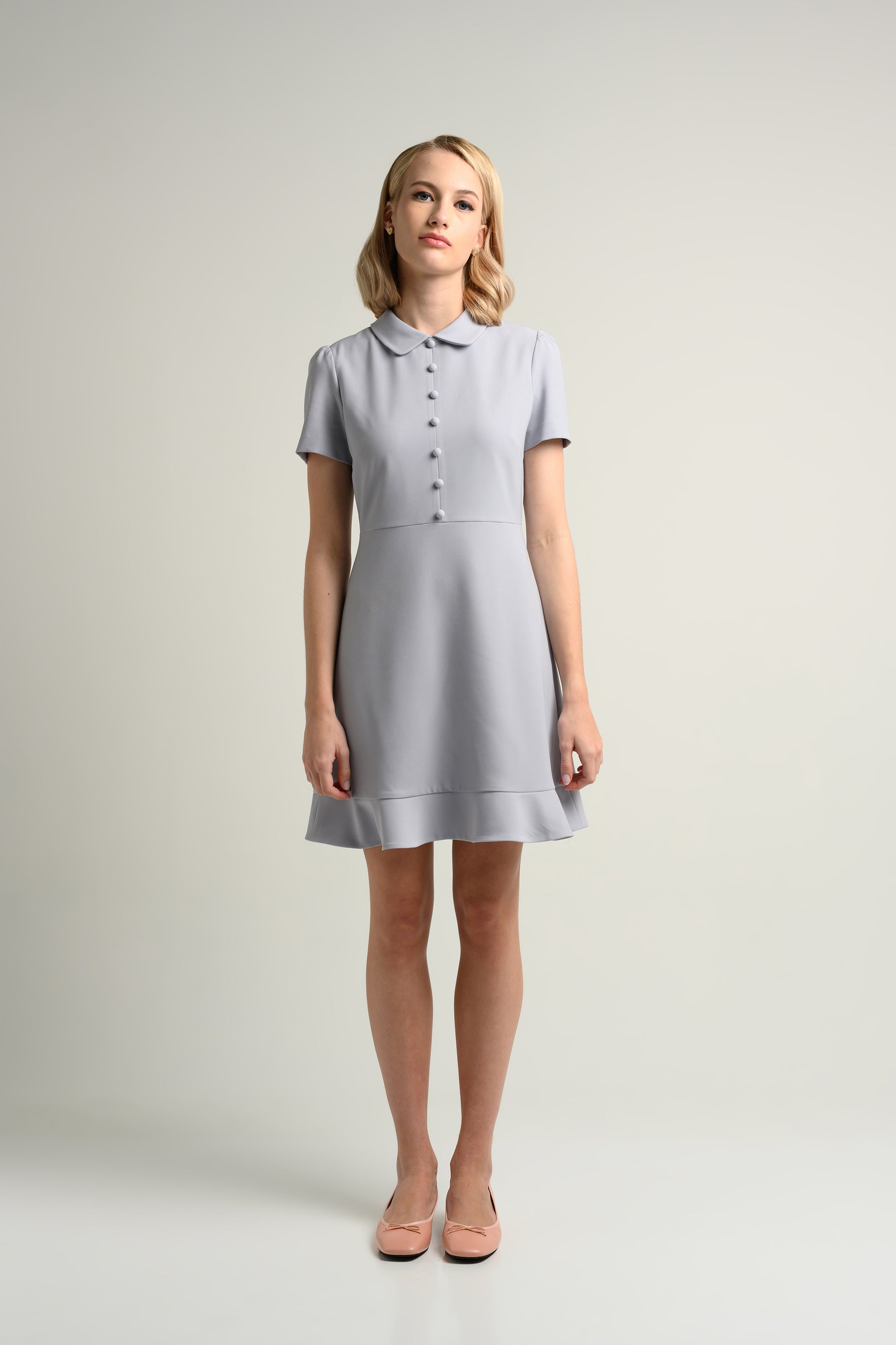 Peter Pan Collar Dress - Powder Blue Rosylee Peter Pan Collar Dress - Powder Blue Rosylee