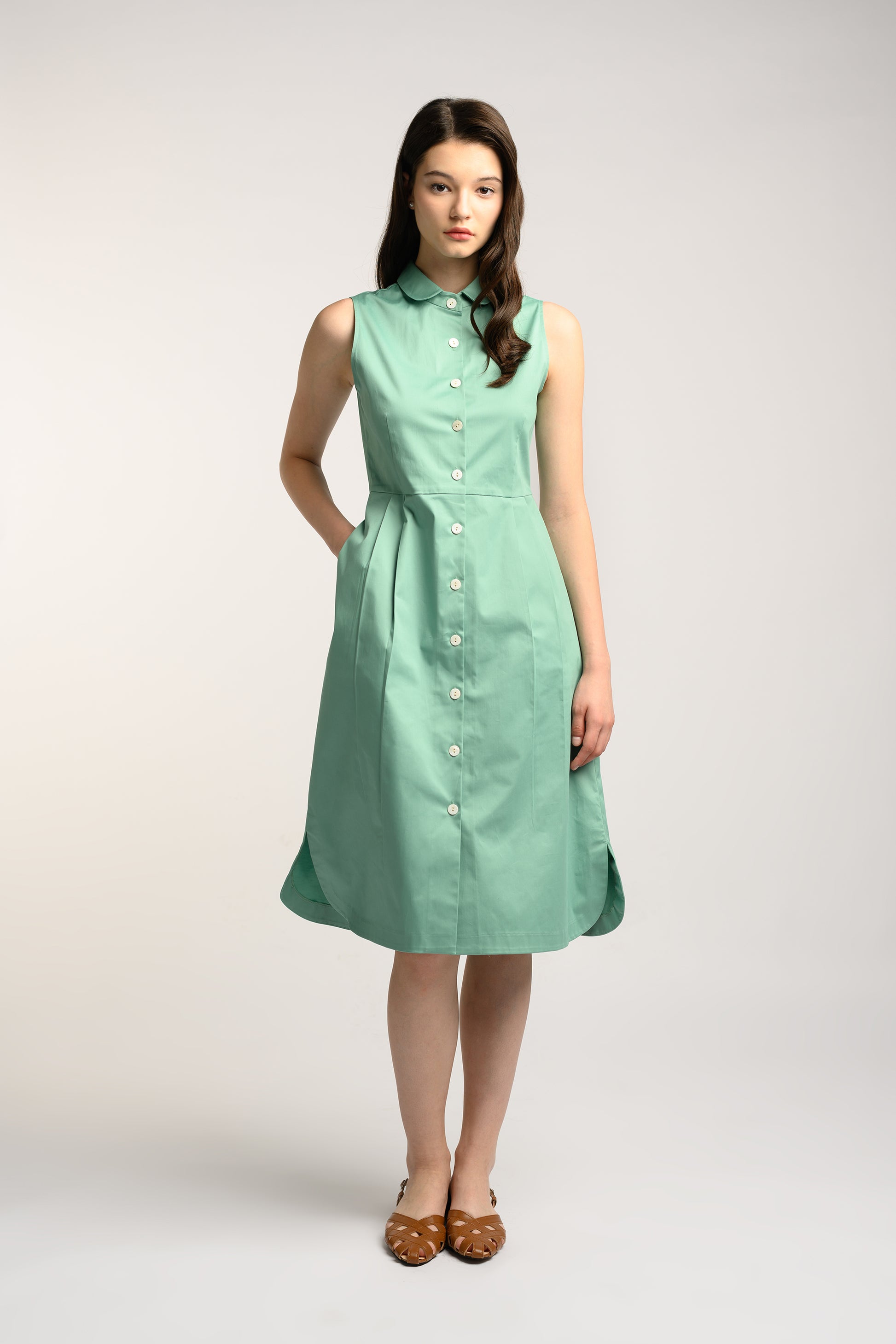 Cotton Midi Dress - Persian Green Rosylee Cotton Midi Dress - Persian Green Rosylee
