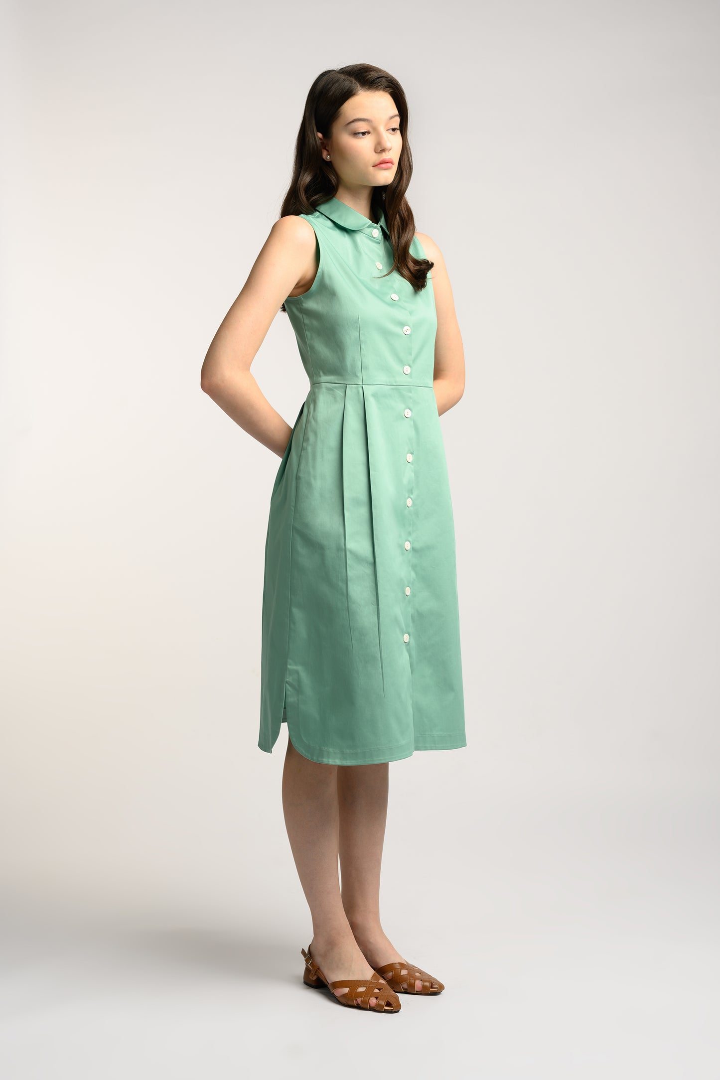 Cotton Midi Dress - Persian Green