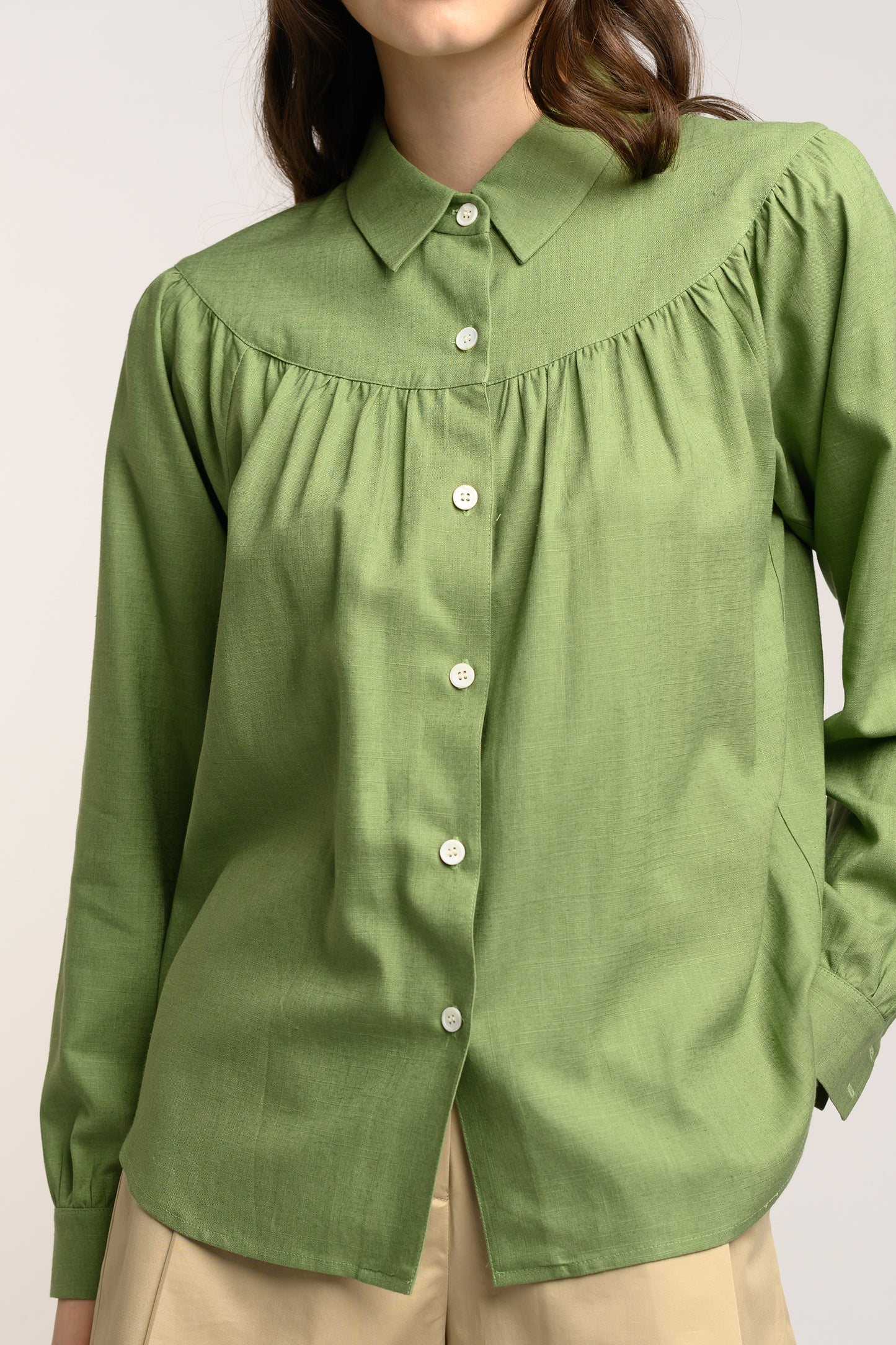 Relaxed Linen Shirt - Fern Green