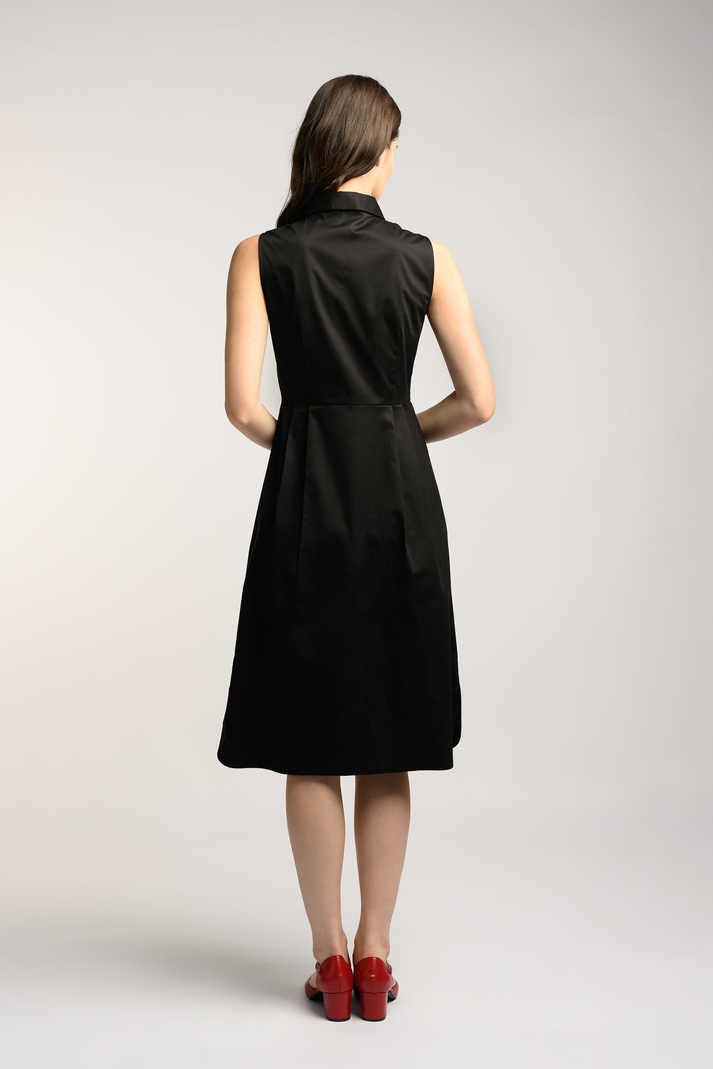 Cotton Midi Dress - Black