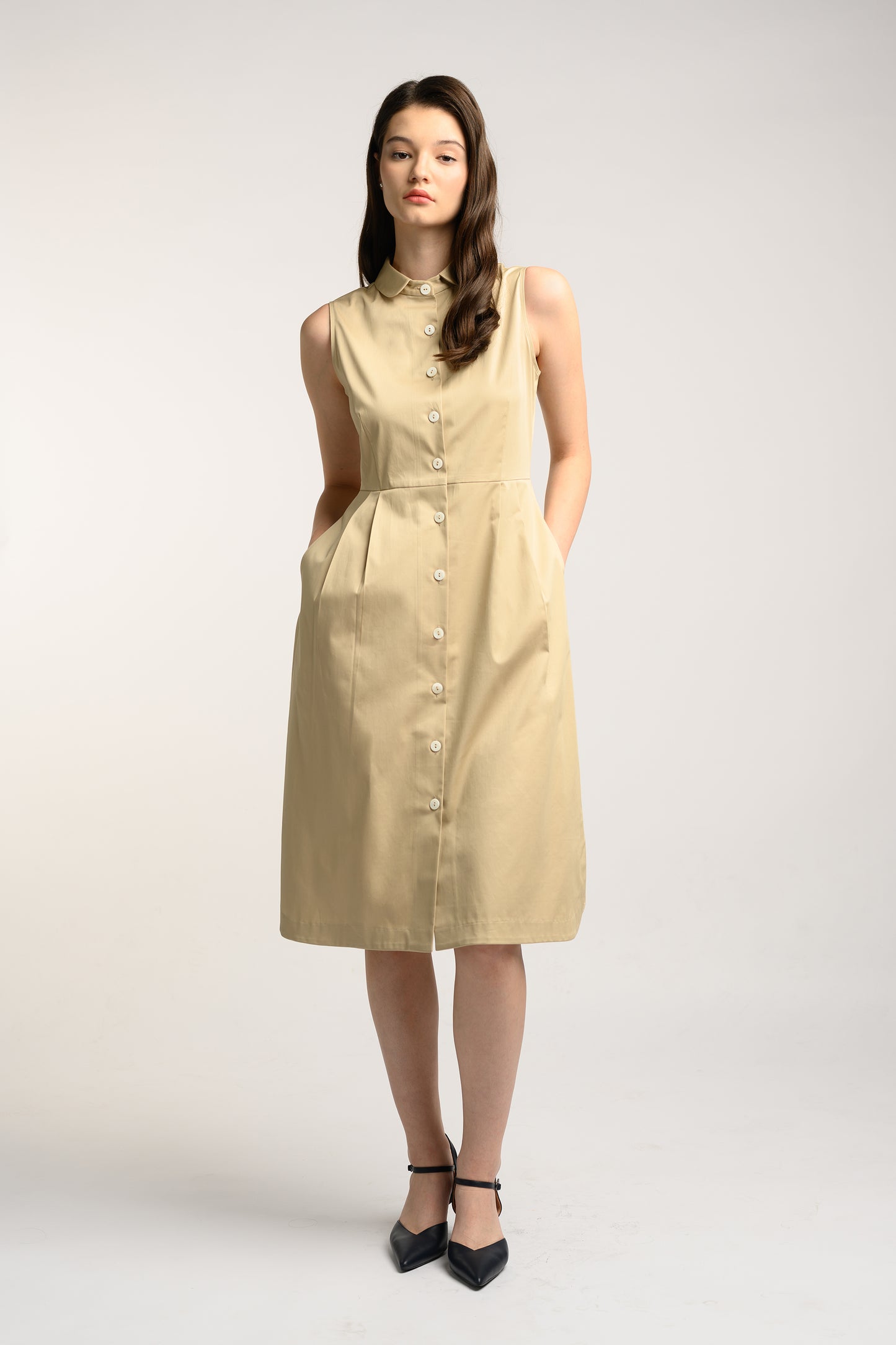 Cotton Midi Dress - Oat