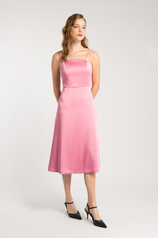 Strappy Cocktail Dress - French Rose
