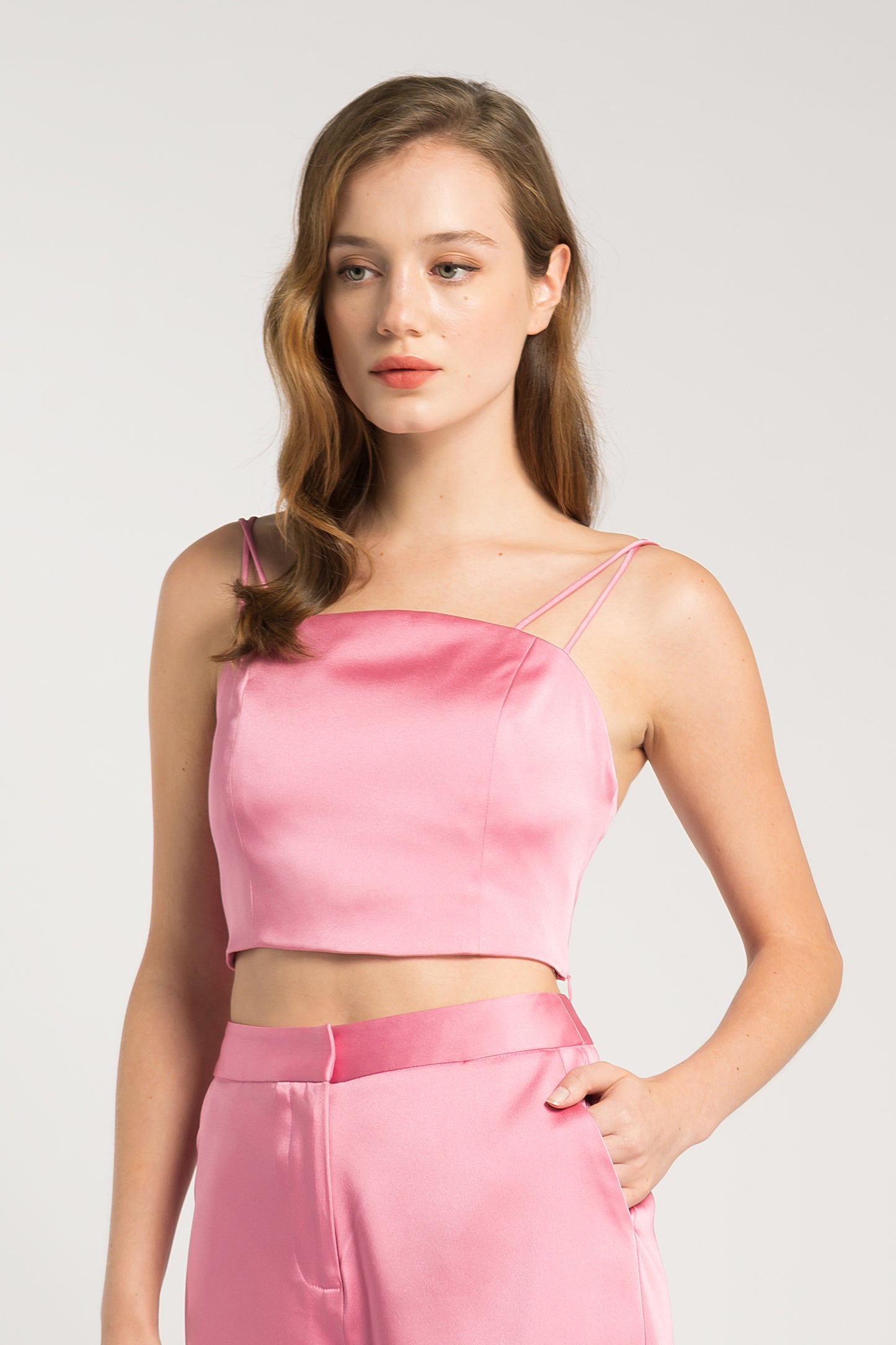 Strappy Crop Top - French Rose