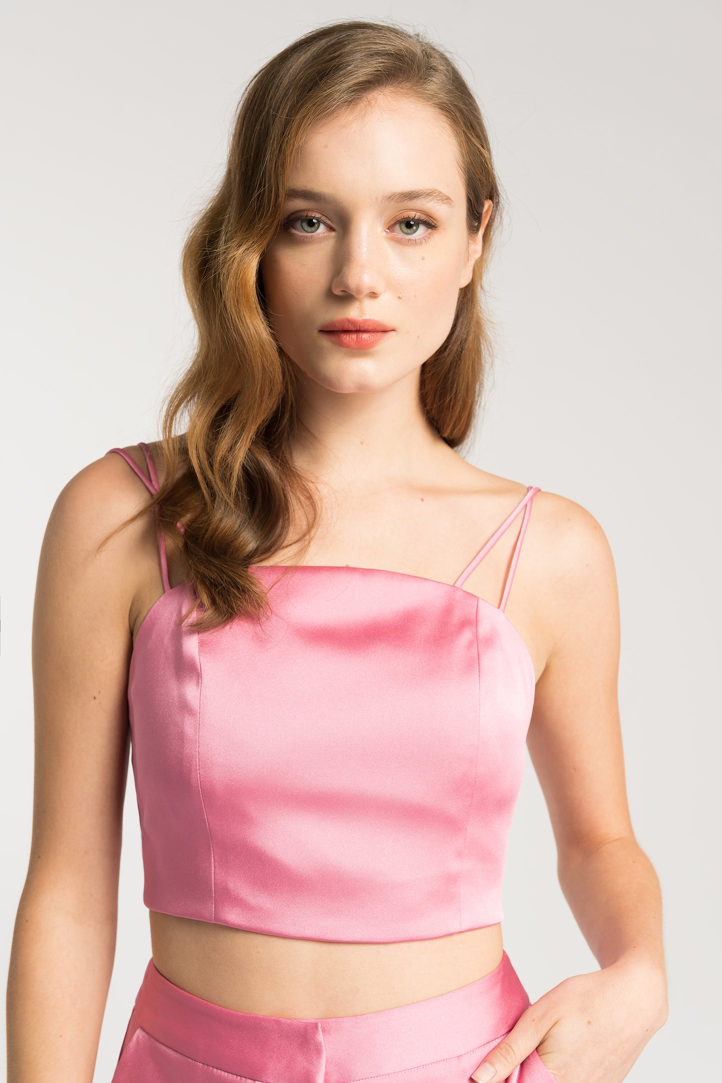 Strappy Crop Top - French Rose