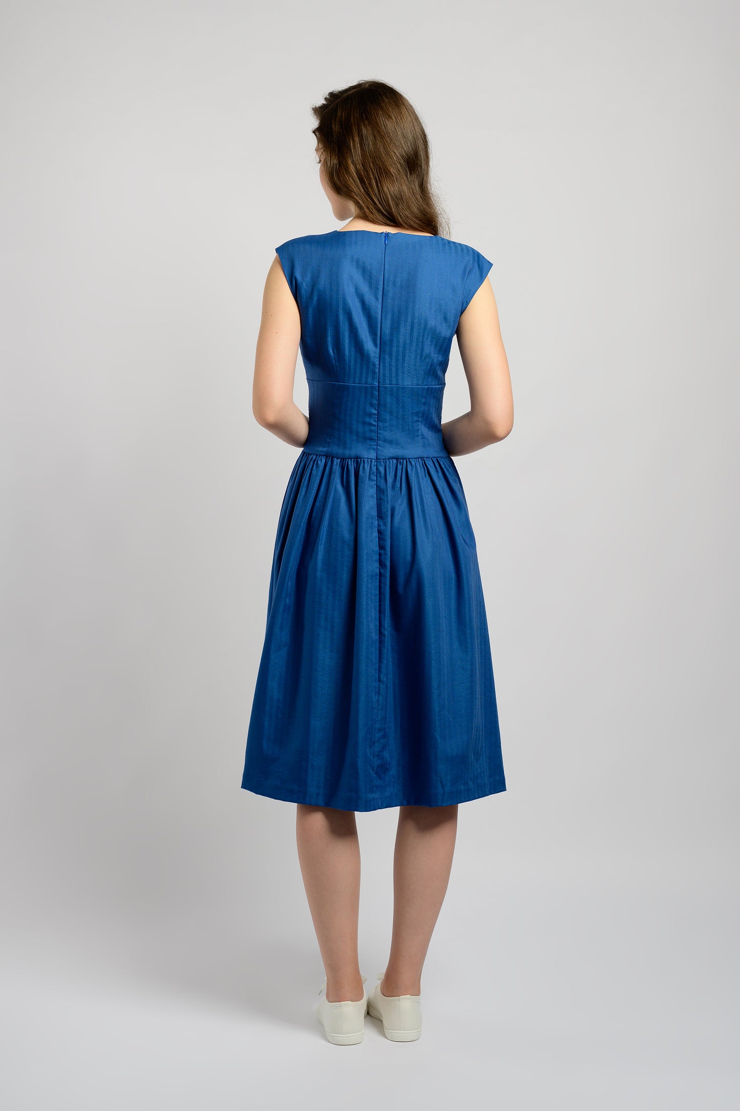 Buttoned-Down Tea Dress - Royal Blue