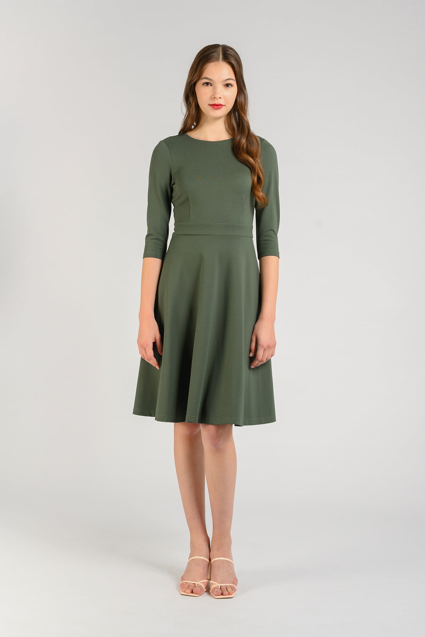 Fit And Flare Dress - Pine
