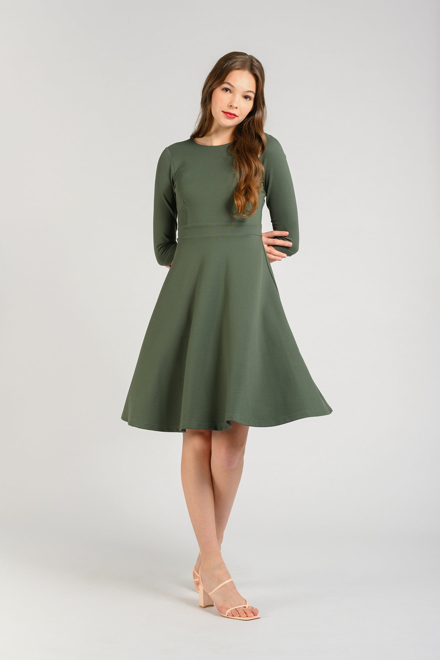 Fit And Flare Dress - Pine
