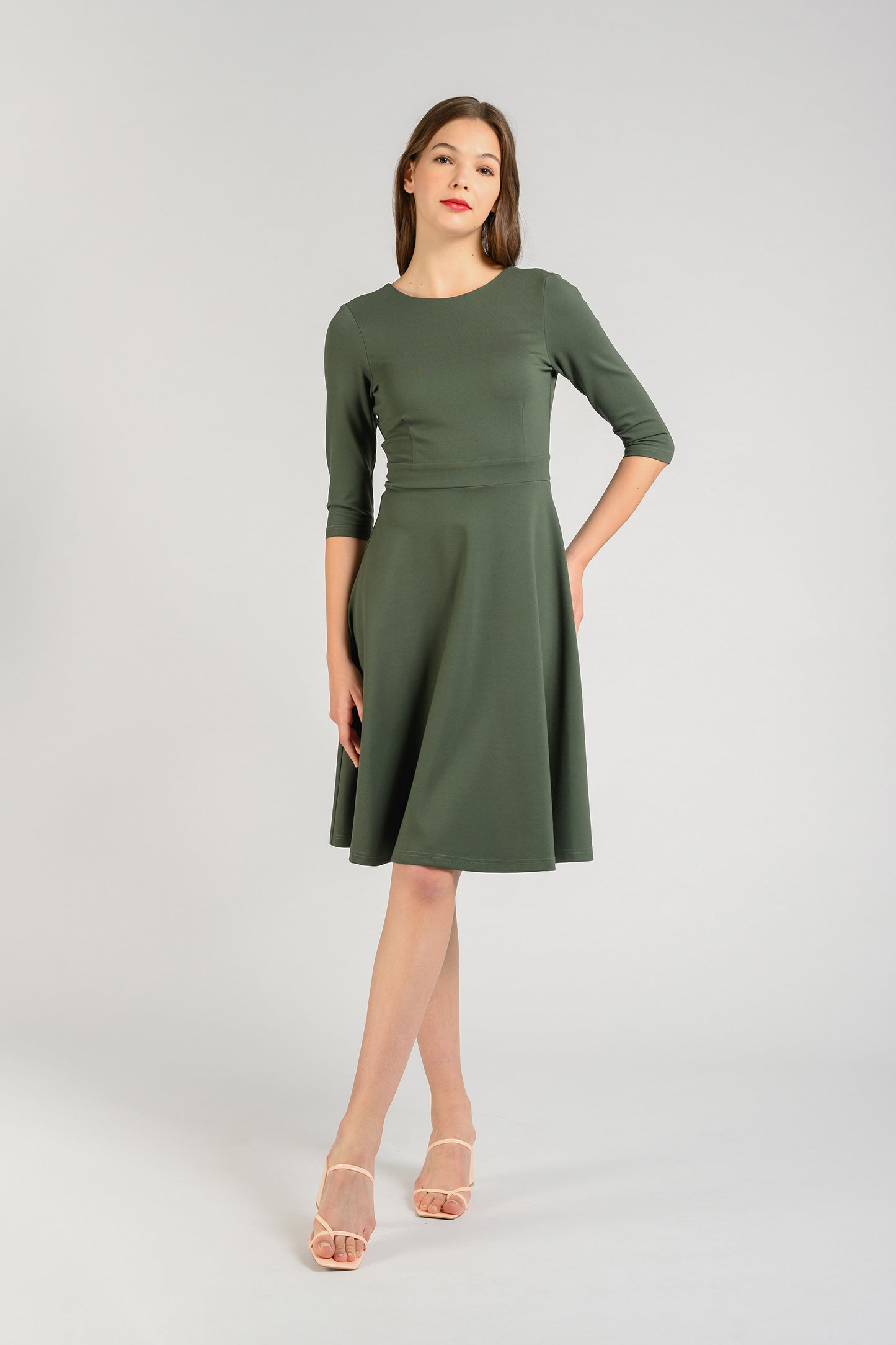 Fit And Flare Dress - Pine