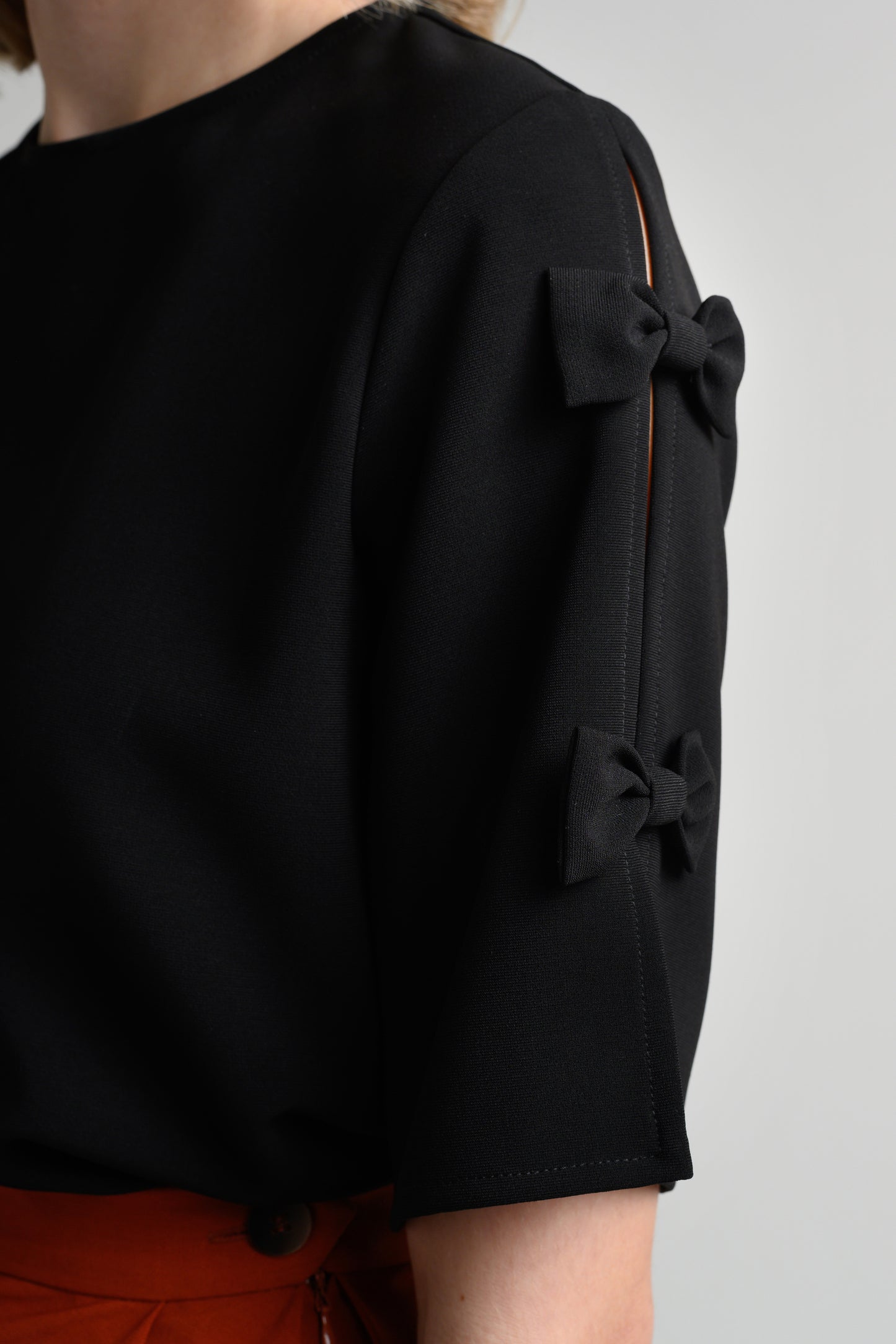 Rosylee Petite Bow Sleeve Blouse - Black 5
