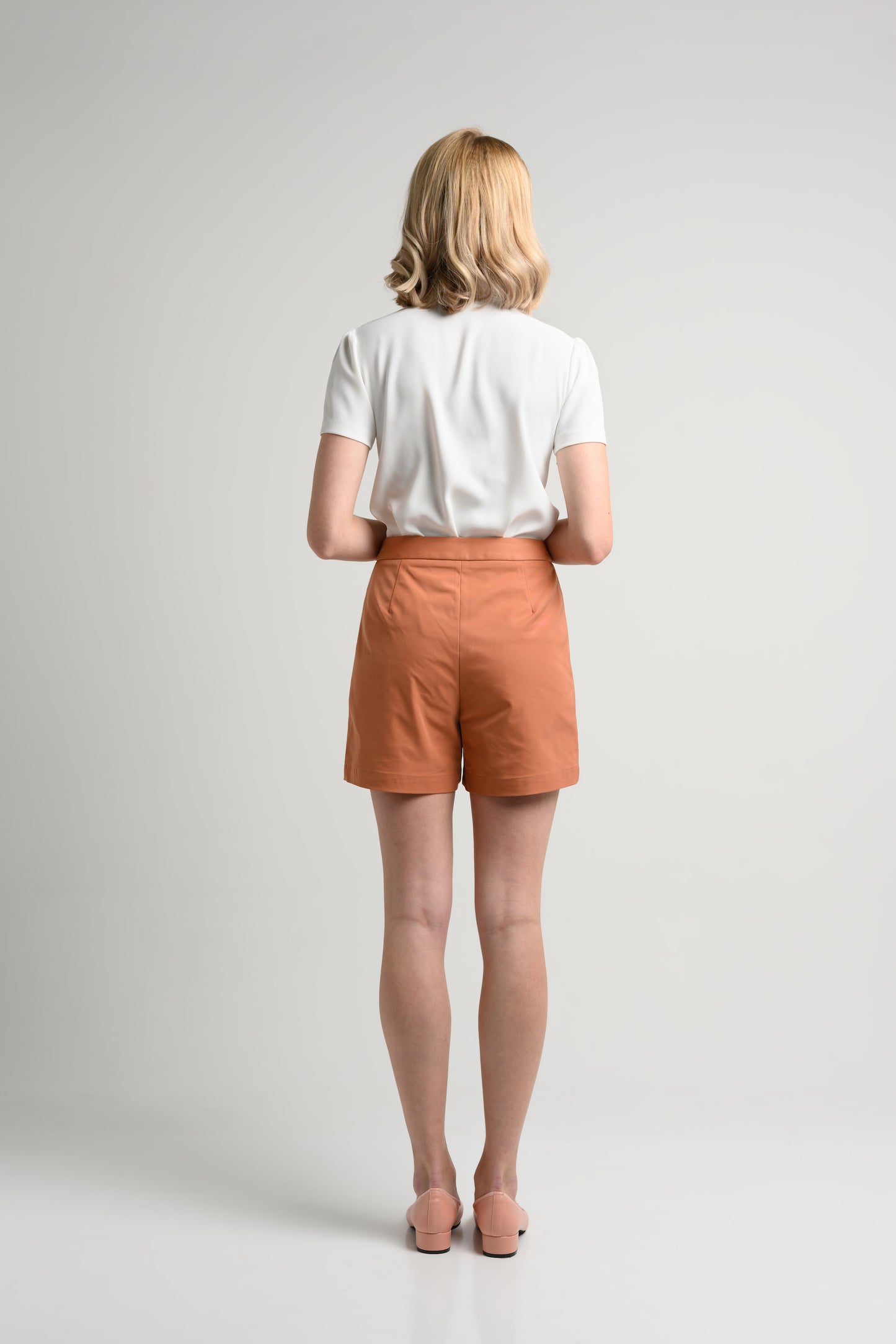 Rosylee Rosylee Slim Fit High Waist Shorts - Marmalade 5