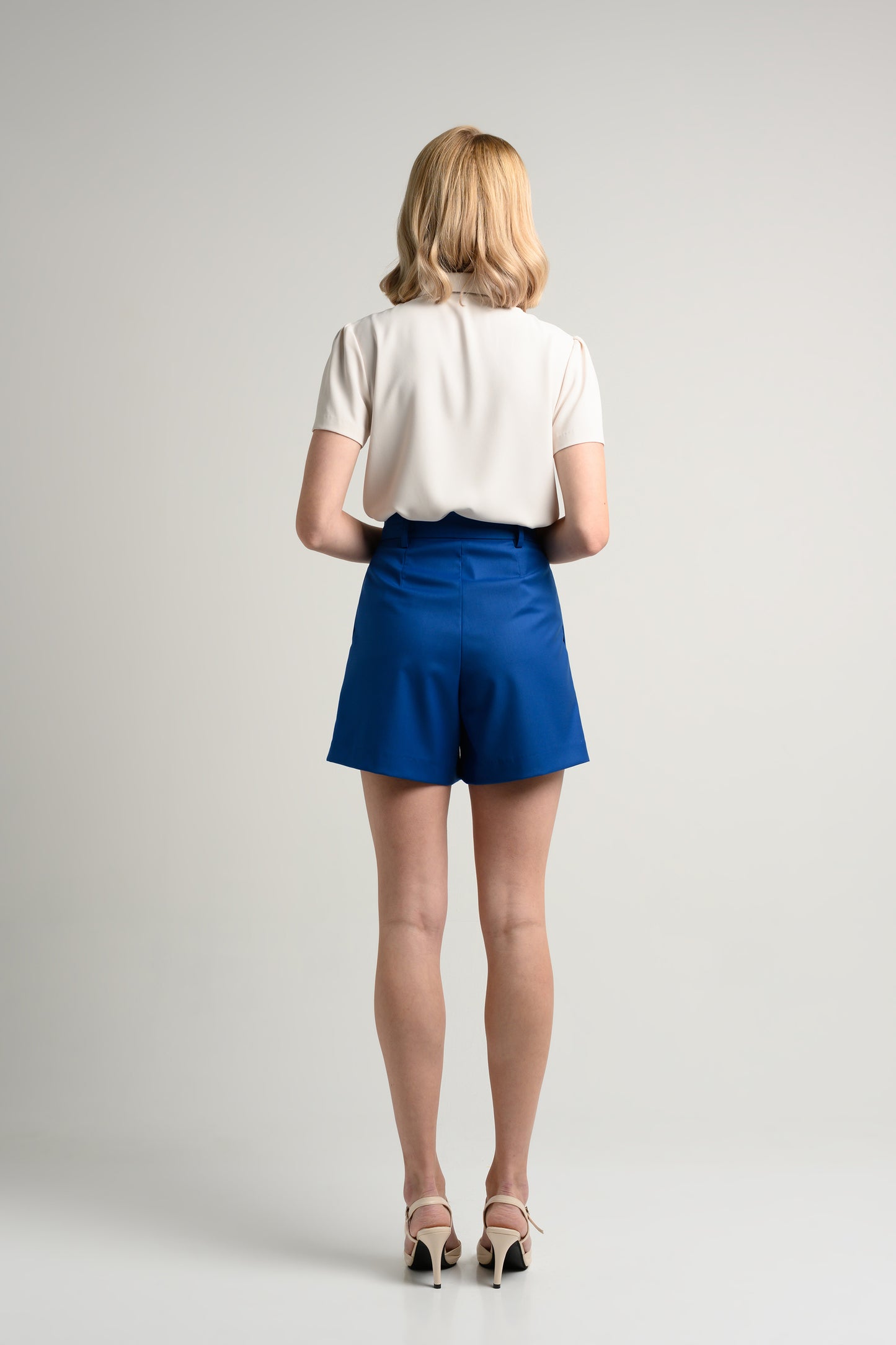 Rosylee Pleated High Waist Shorts - Cobalt 4