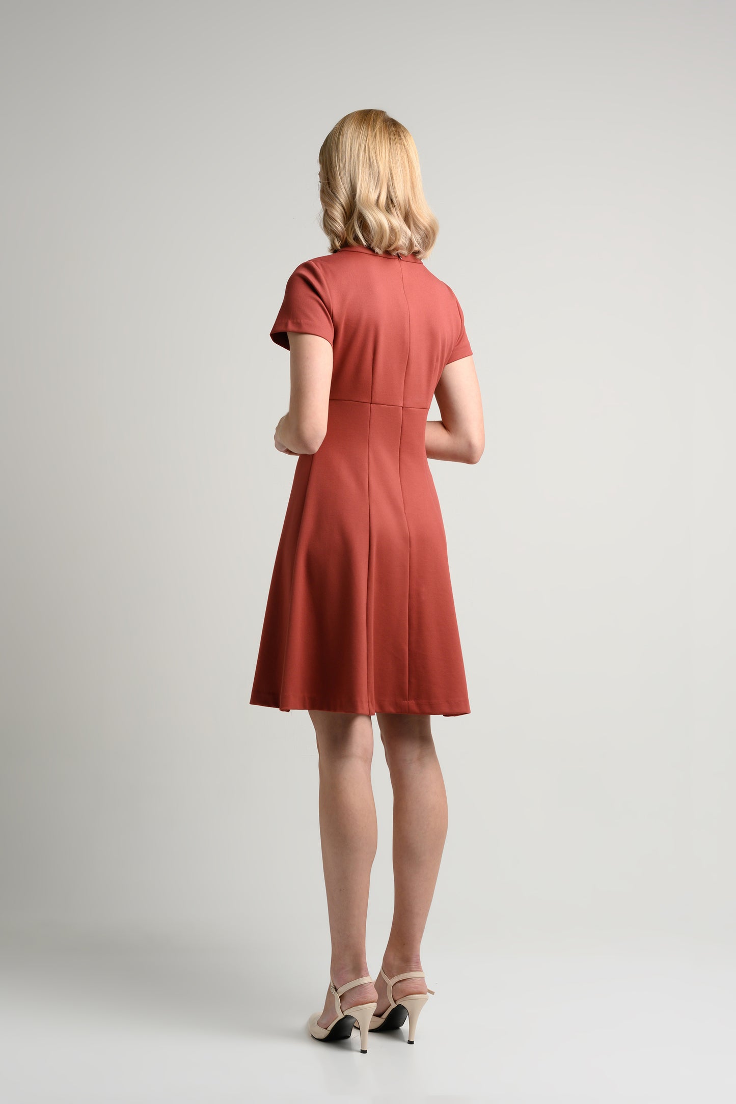 Rosylee Keyhole Fit And Flare Dress - Terracotta 3
