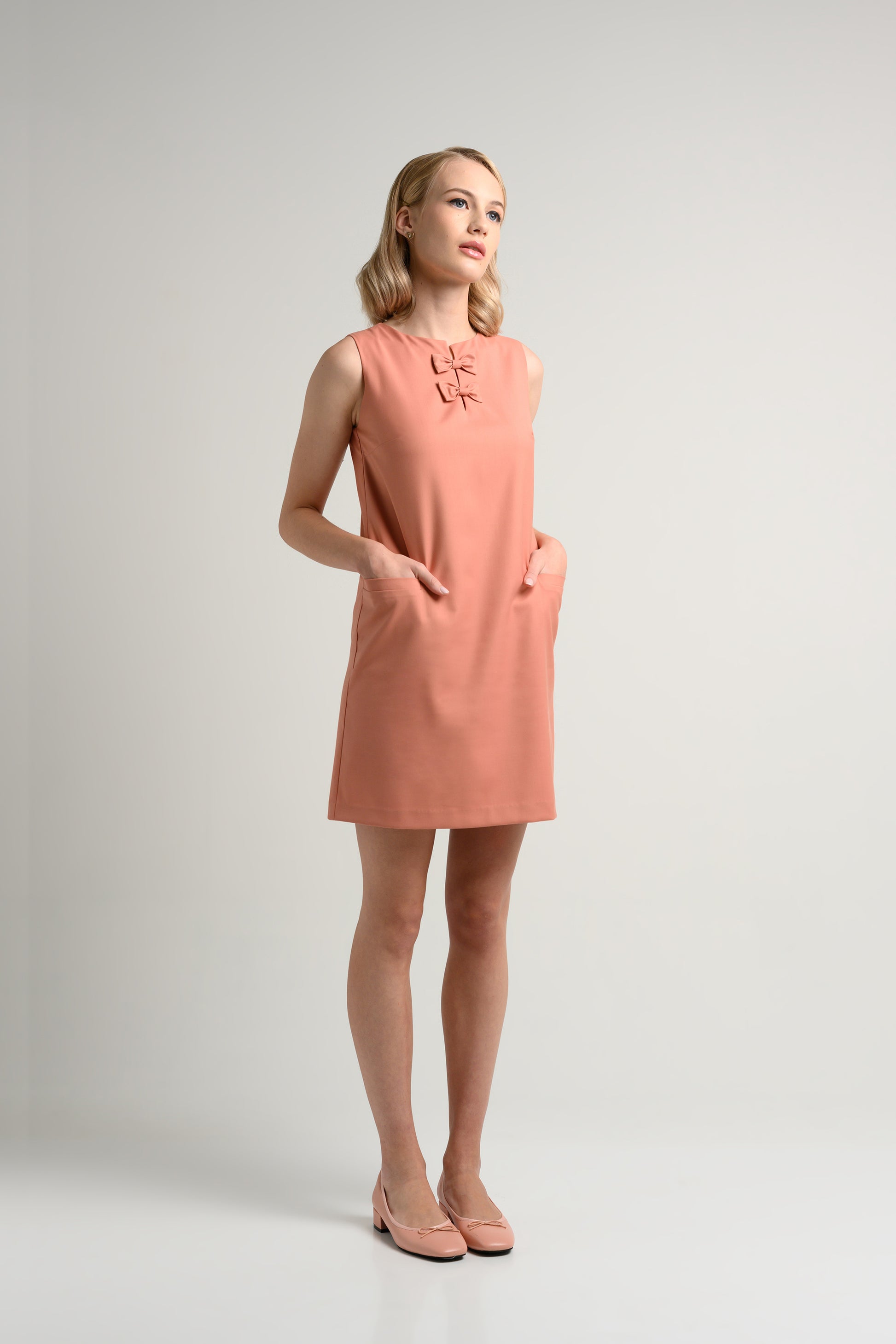 Rosylee Petite Bow Shift Dress - Coral 2