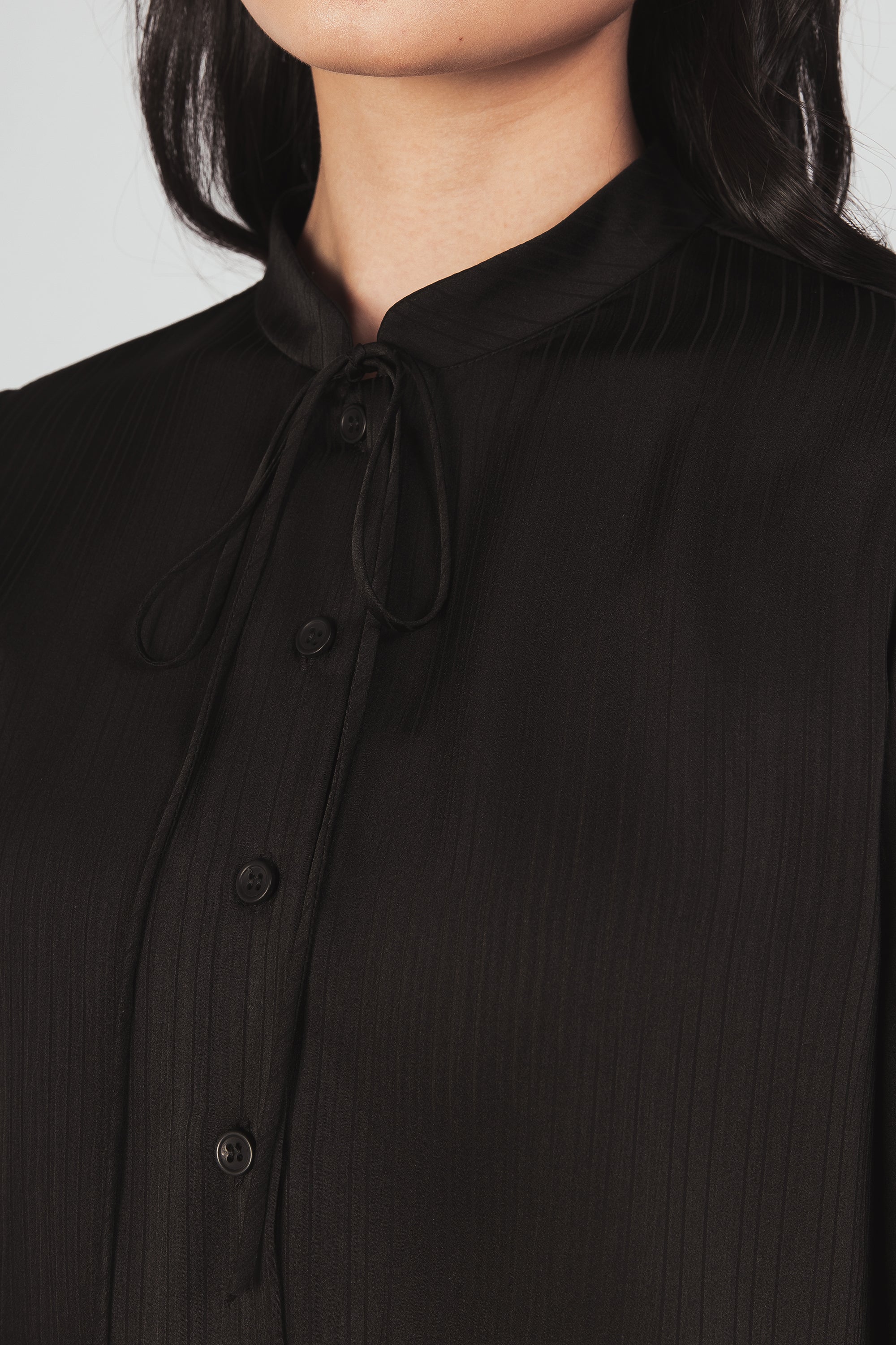 lig. リグドット ribbon blouse / black - トップス